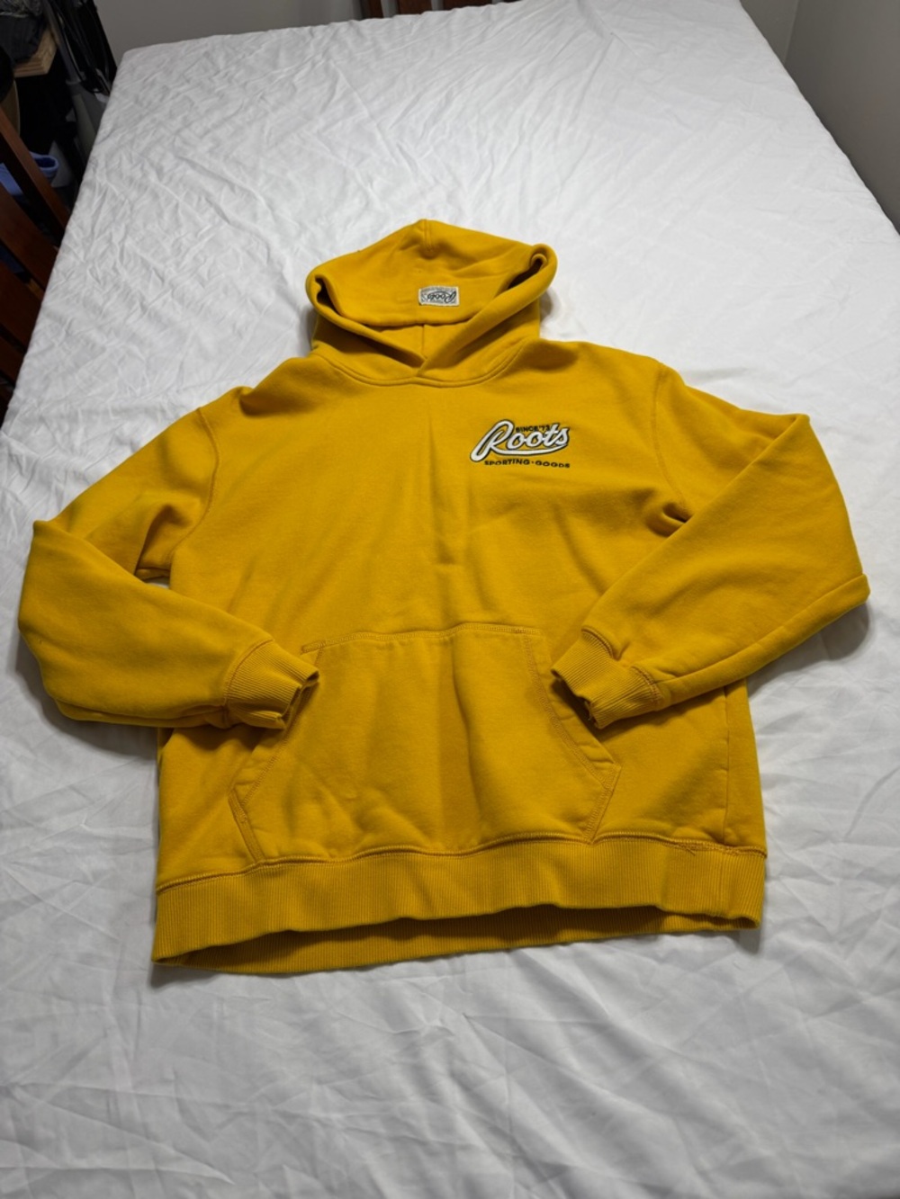 Roots Men's Mustard Yellow Pullover Hoodie